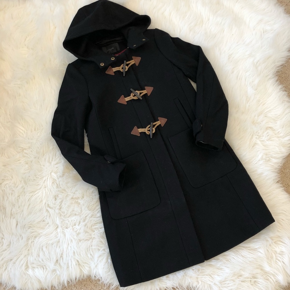 🎃EUC🎃 J. CREW Factory black toggle wool coat ~ 2